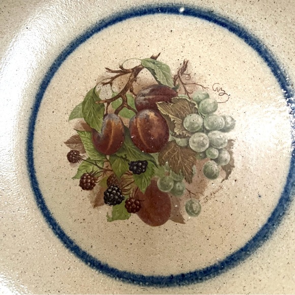 Vintage Monroe Salt Works Cornucopia of Fruit Pasta Plate - Picture 3 of 9